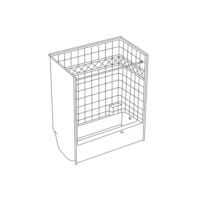 SST 6032TS - 60 x 32 Code Compliant Solid Surface Tub Shower