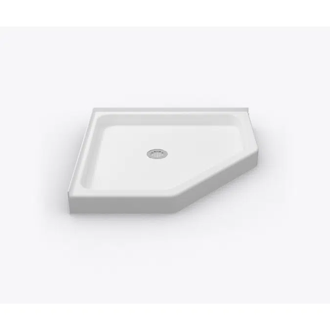 XAB 3838 NA Acrylic Corner Shower Base with Center Drain