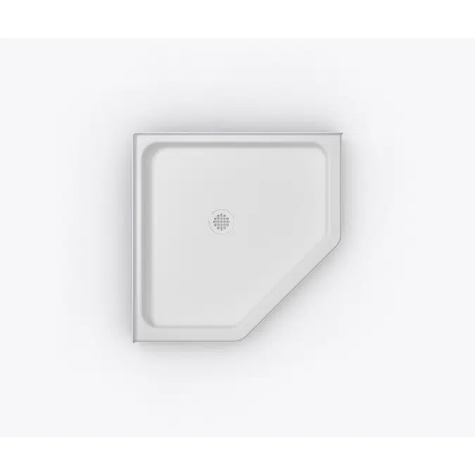XAB 3838 NA Acrylic Corner Shower Base with Center Drain