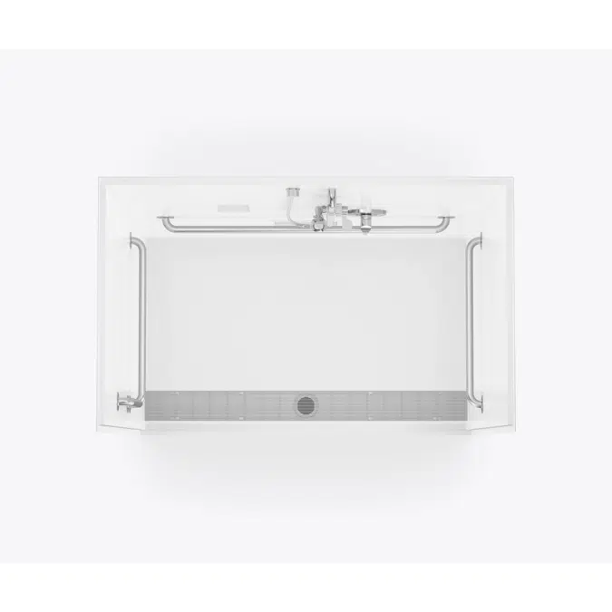 XST 6036 TR 1.125 AcrylX Alcove One-Piece Shower with Trench Drain