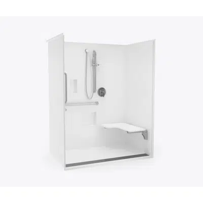 Image for XST 6036 TR 1.125 AcrylX Alcove One-Piece Shower with Trench Drain