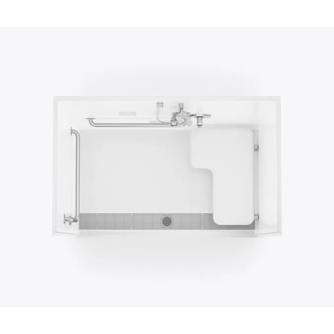 XST 6036 TR 1.125 AcrylX Alcove One-Piece Shower with Trench Drain