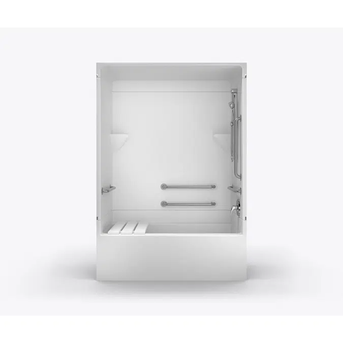 XSA 6000 TS 3P Acrylic Alcove Three-Piece Tub Shower with Left Hand Drain