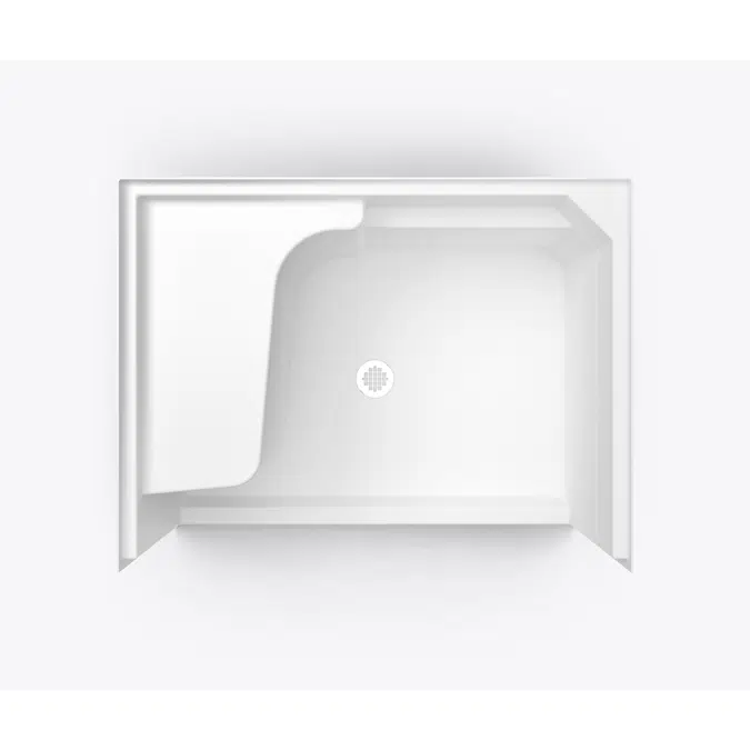 XSB 3648 SH MS L/R AcrylX Alcove Shower Base with Left Hand Drain