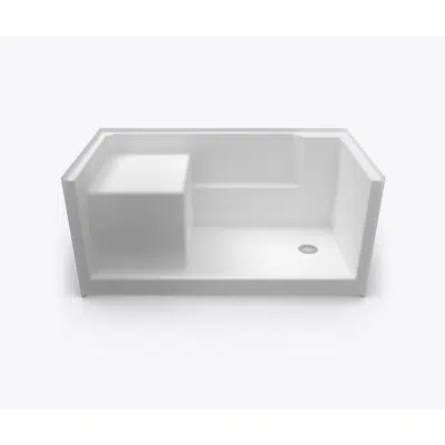 Image for SSB 6032 SH MS L/R - Solid-Surface Shower Base with Integral Seat