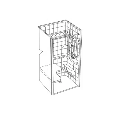 billede til SST3938BF .5 RF - 36 x 36 Code Compliant Solid Surface Transfer Shower with Integral Return Flange