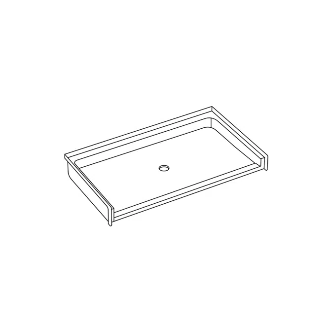 XSB 6232BF BF .75 - 60 x 30 Code Compliant AcrylX™ Roll in Shower Base