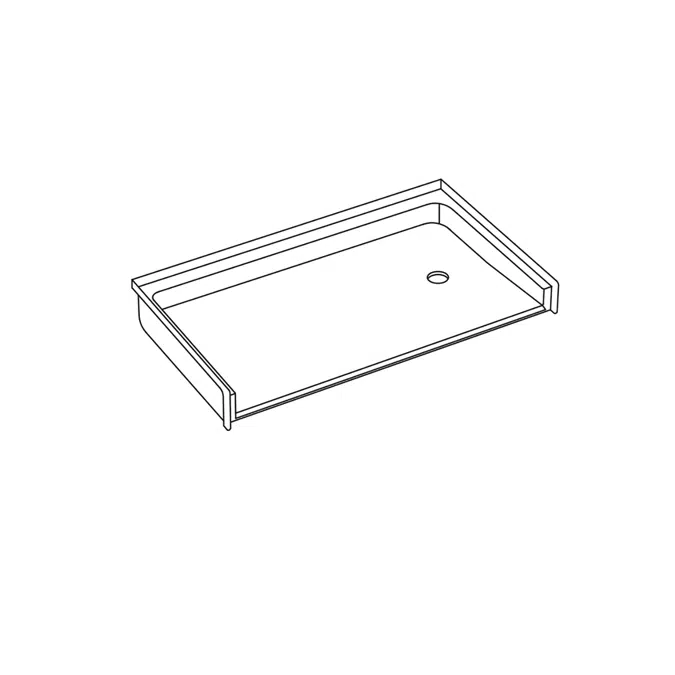 SSB 6232BF COL L/R - 60 x 30 Code Compliant Solid Surface Roll in Shower Base with Vertical Threshold