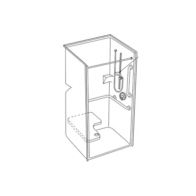 SSS3838BF.75 - 36 x 36 Solid Surface Multi-Piece Transfer Shower图像