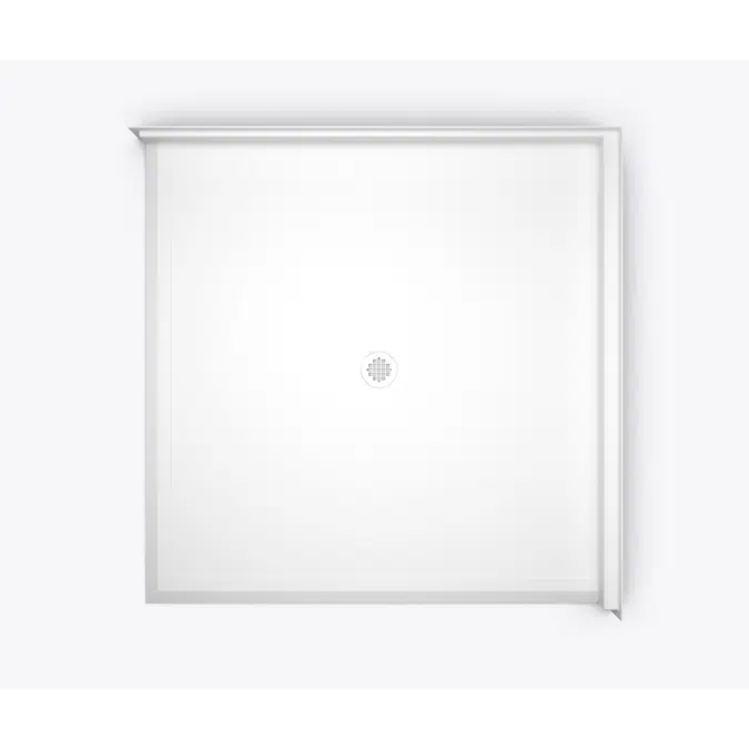 SSB 6060BF COL DE C - Solid-Surface Barrier-Free Shower Base, Double-Entry