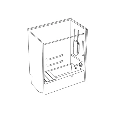 รูปภาพสำหรับ XSS 6092TS ADA Public Housing - 60 x 32 Code Compliant AcrylX™ Tub Shower with Flat Back Wall