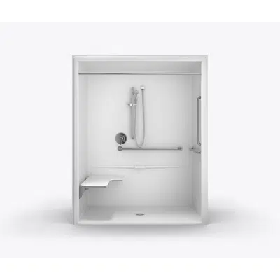 画像 XSA6436BF - 60 x 36 Cast Acrylic Code Compliant Roll in Shower with Dome Top