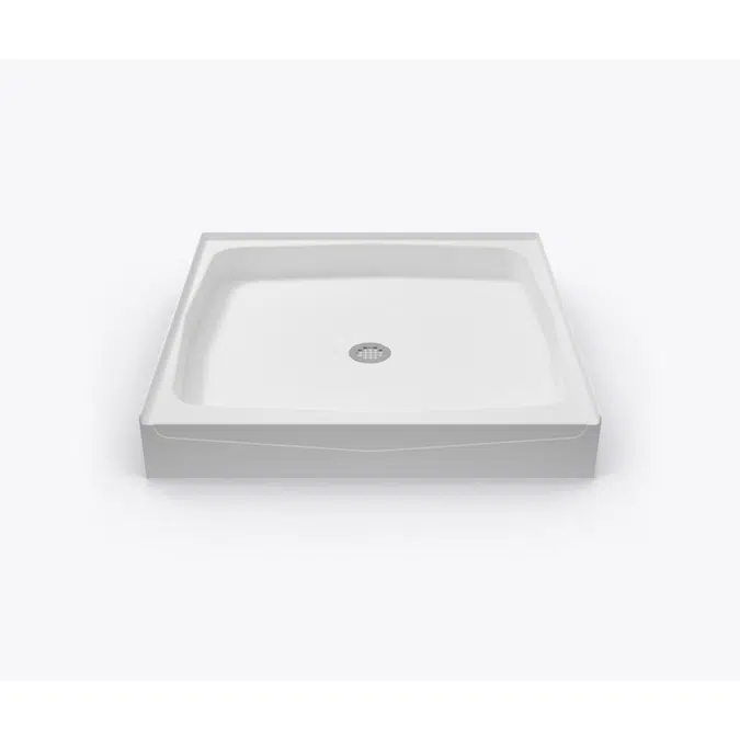 XAB 4242 SH Acrylic Alcove Shower Base with Center Drain