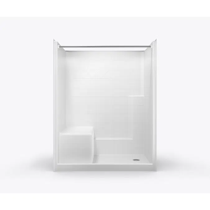 SST6036SH MS - Millennia Tile-Pattern Solid-Surface Shower with Integral Seat