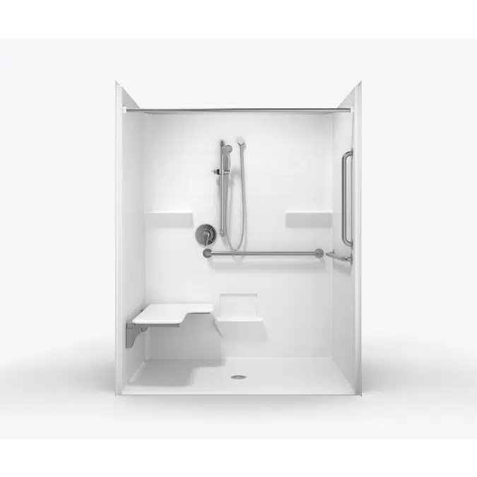 SST6336BF COL WW - Non-Code Accessible Roll-in Shower with Wing Wall