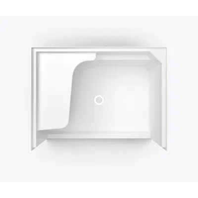 画像 SSB 3648SH MS L/R - Solid-Surface Shower Base with Integral Seat