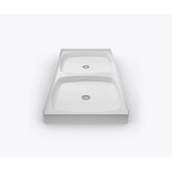 XAB 3672 SH DB Acrylic Alcove Shower Base with Center Drain
