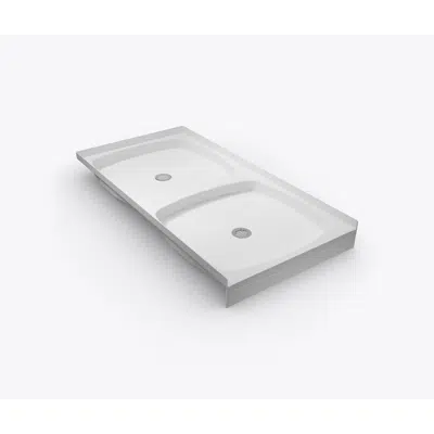 Image for XAB 3672 SH DB Acrylic Alcove Shower Base with Center Drain