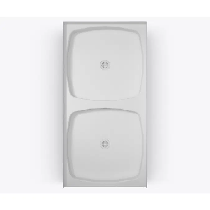 XAB 3672 SH DB Acrylic Alcove Shower Base with Center Drain