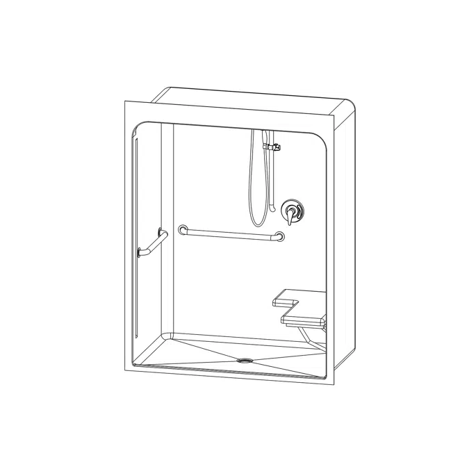 XA6036CFS - Accessible Roll-in Acrylic Shower