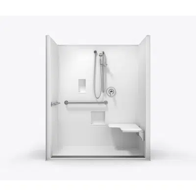 Image for XST6232TR .75 5P - 60 x 30 Code Compliant AcrylX™ Multi-Piece Roll in Shower with Integral Trench Drain