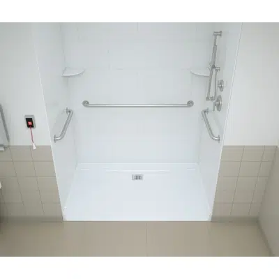 Image for XAB 6036 BF SQ Acrylic Alcove Shower Base with Rear Square Drain in White
