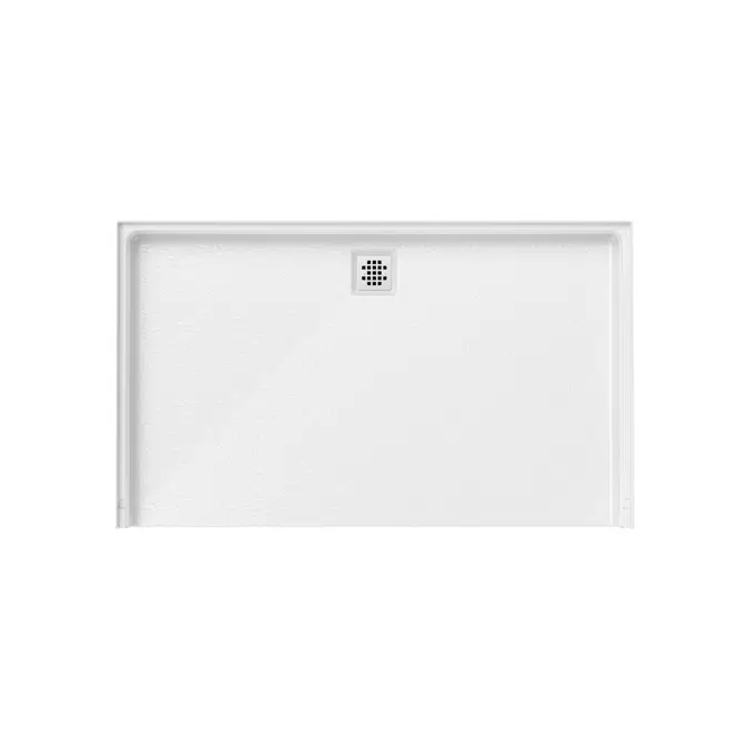 XAB 6036 BF SQ Acrylic Alcove Shower Base with Rear Square Drain in White