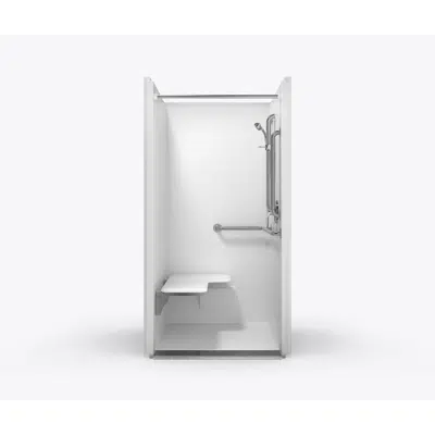 imazhi i SST3838TR .75 1P RF - 36 x 36 Code Compliant Solid Surface One Piece Transfer Shower with Integral Trench Drain