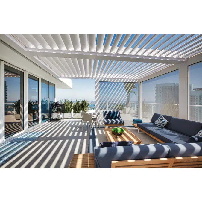 R-BLADE Bioclimatic Pergola with Louvered Roof
