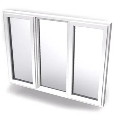 Image for Inward opening window 2+1 glass 3-light with mullions Middle fixed