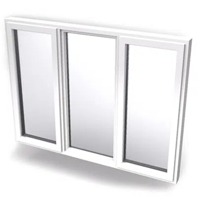 kép a termékről - Inward opening window 2+1 glass 3-light with mullions Middle fixed