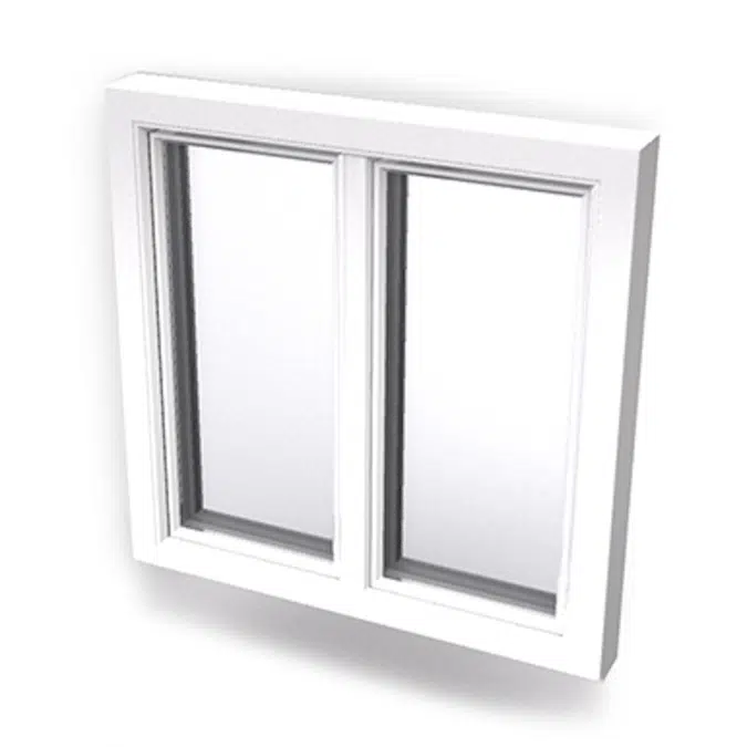 Inward opening window 2+1 glass 2-light without mullion