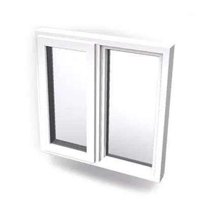 Image for Inward opening window 2+1 glass 2-light with mullion Sidehung or Kippdreh with fixed leaf