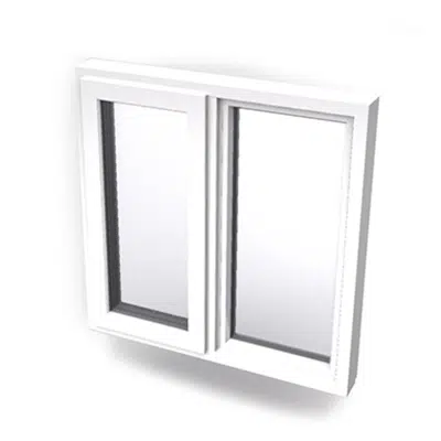 Inward opening window 2+1 glass 2-light with mullion Sidehung or Kippdreh with fixed leaf图像