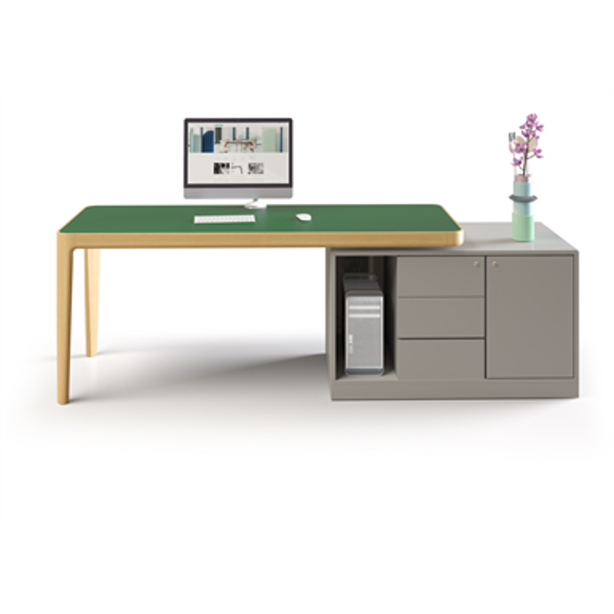 I-Land – Directional desk with storage unit