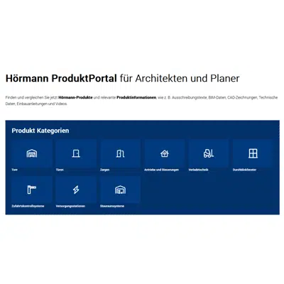 Image for Hörmann ProductPortal for Architects and Planners