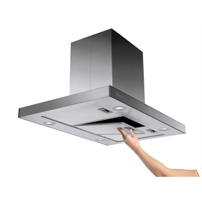 Blue touch range hood