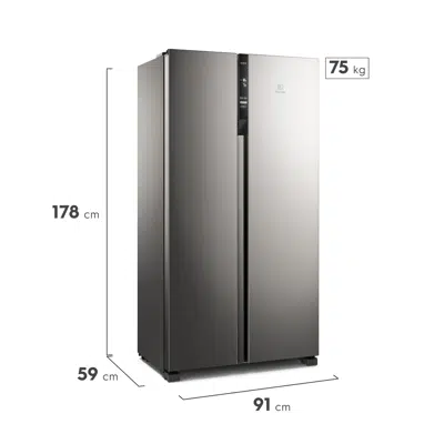 afbeelding voor Electrolux Efficient Side By Side Refrigerator With Autosense Technology 435L (Is4S)