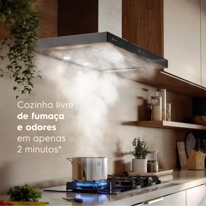 Coifa de Parede Electrolux 90 cm Inox Home Pro com Painel Frontal de Vidro Espelhado (CE9HP)