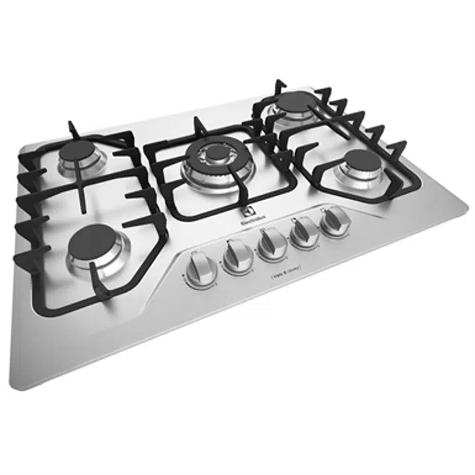 Gas hob with 5 burners