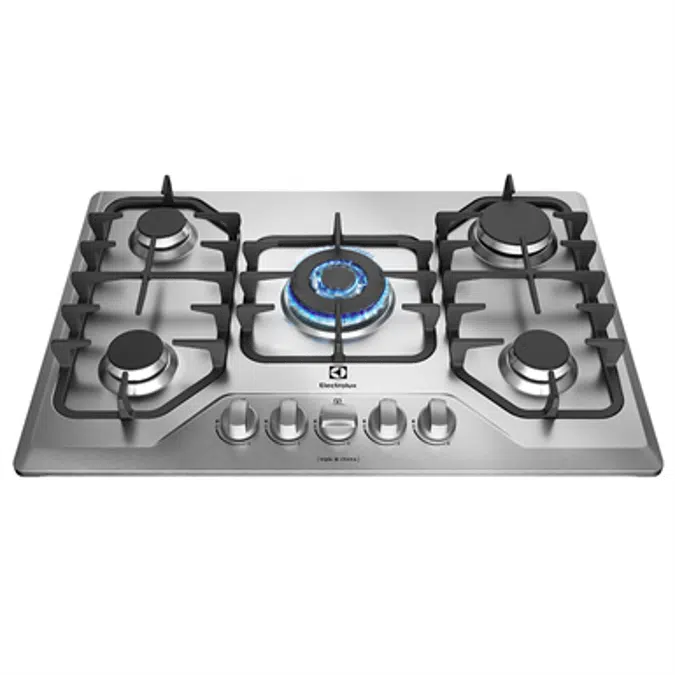 Gas hob with 5 burners