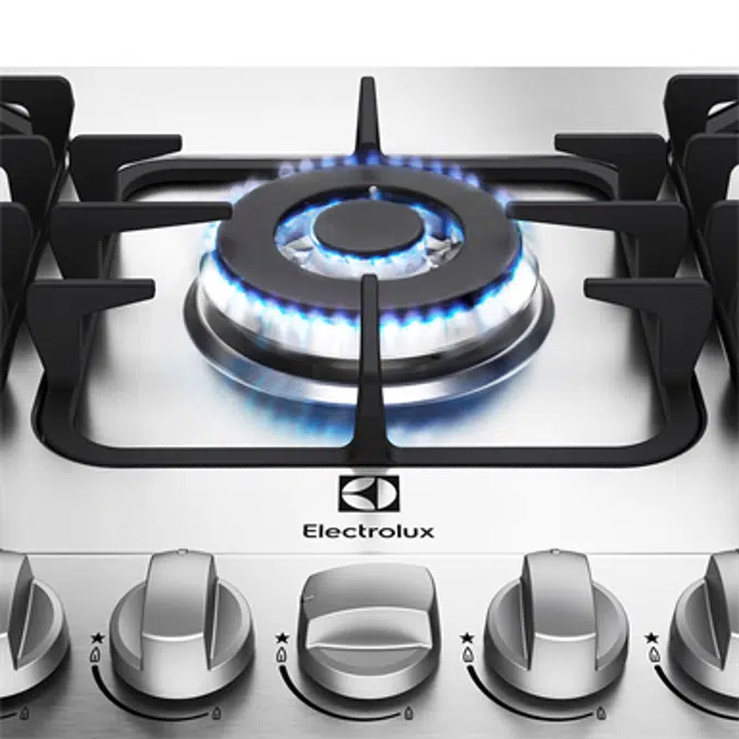 Gas hob with 5 burners