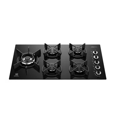 Image for Cooktop 5 Bocas Electrolux Gás Expert Mesa de Vidro, Chama Precisa e Grade de Ferro Fundido (KE5GW)