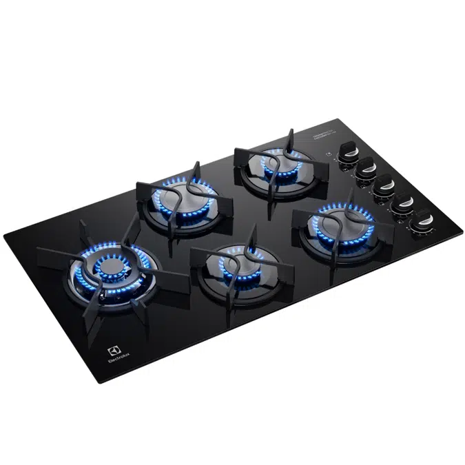 Cooktop 5 Bocas Electrolux Gás Expert Mesa de Vidro, Chama Precisa e Grade de Ferro Fundido (KE5GW)