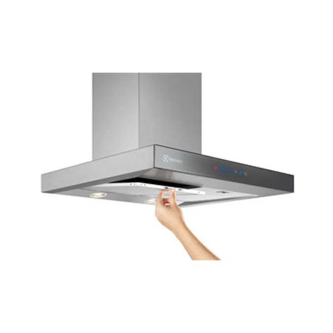 Blue touch range hood