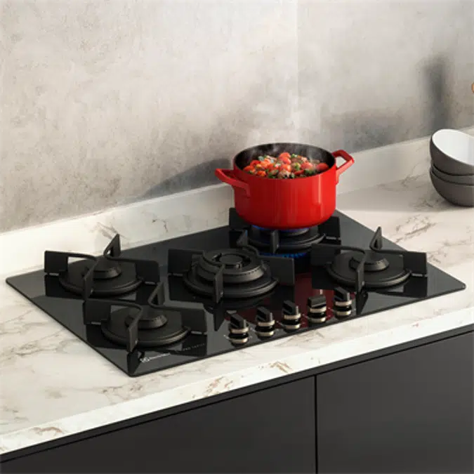 Pro series gas hob with 5 burners