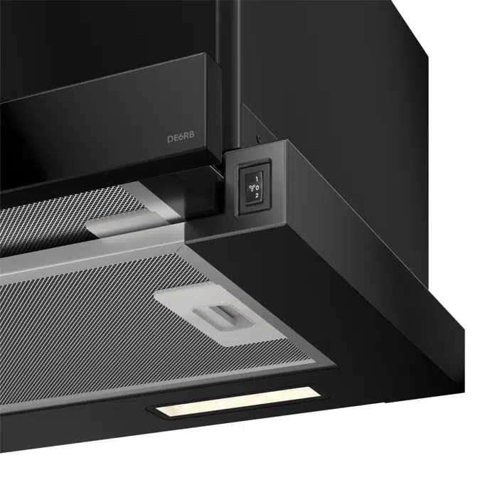 Depurador de Ar Electrolux 60cm Retrátil Preto Efficient com Luz de LED (DE6RB)