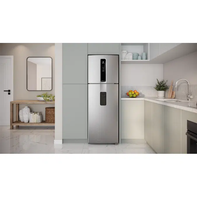 Geladeira Electrolux Frost Free Inverter 410L Água na Porta com AutoSense Duplex Inox Look (IW46S) 127V