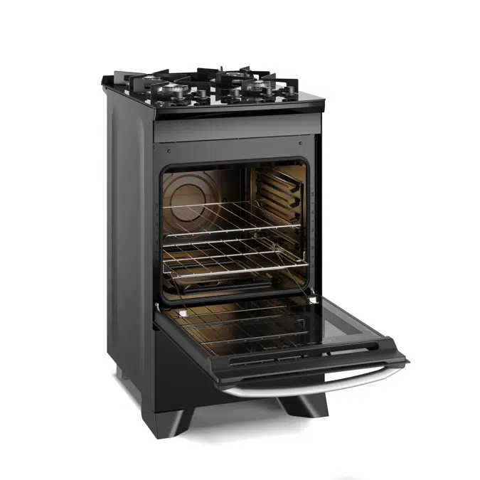 Electrolux Black Efficient 4-burner Stove with Glass Table, PerfectCook and VaporBake (FE4GP)