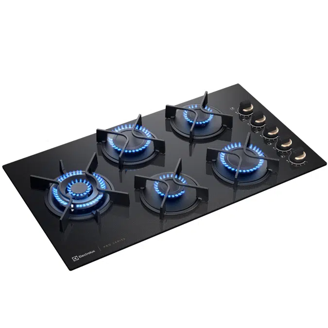 Cooktop 5 Bocas Electrolux a Gás Pro Series Mesa de Vidro, Chama Precisa e Multi Chama (KE5PS)
